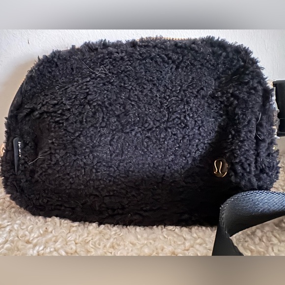 lululemon athletica Handbags - lululemon athletica Black Shearling Crossbody Bag